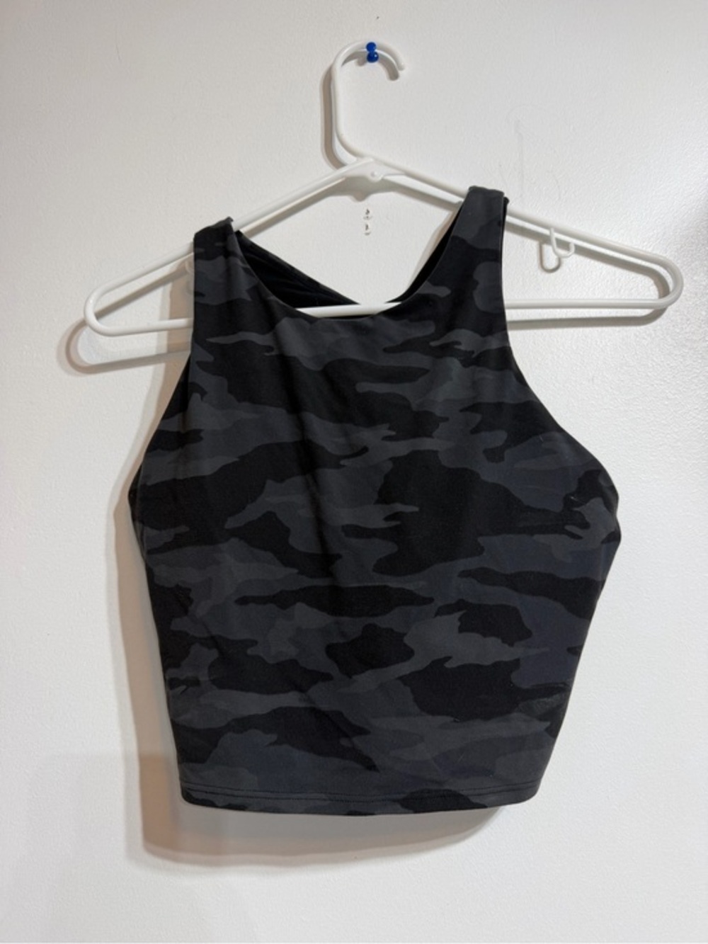 Athleta Black Camo High Neck Crop Tank Top Size M